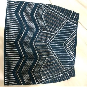 Teal skirt with silver sequence😍